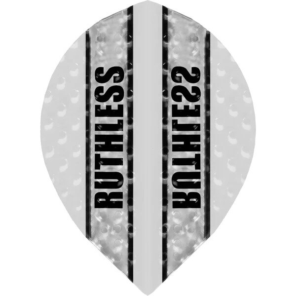 Ruthless - Clear Panel Embossed - Dart Flights - 100 Micron - Pear - White