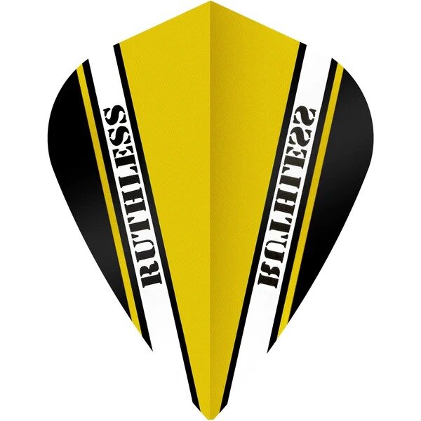 Ruthless - V100 Pro - Dart Flights - 100 Micron - Kite - Yellow