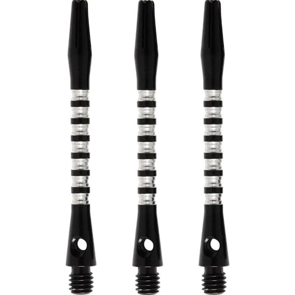 SHOT PYRAMID DART SHAFTS - ALUMINIUM ANODISED - BLACK - Medium