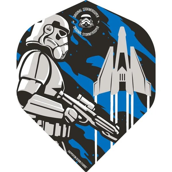 ORIGINAL STORMTROOPER DART FLIGHTS - OFFICIAL LICENSED - NO2 - STD - STORM TROOPER &amp; SPACE CRAFT