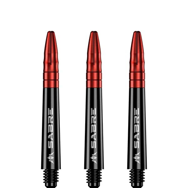 Mission Sabre Shafts - Polycarbonaat Dart Shafts - Inbetween - Black - Red Top