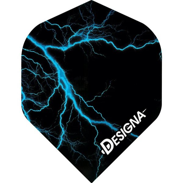 DESIGNA LIGHTNING STRIKE DART FLIGHTS - EXTRA STRONG - STD - Blue