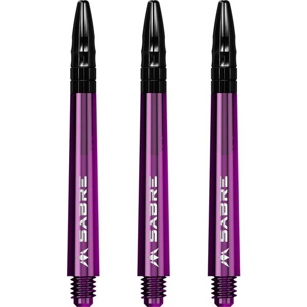 Mission Sabre Shafts - Polycarbonaat Dart Shafts - Medium - Purple - Black Top