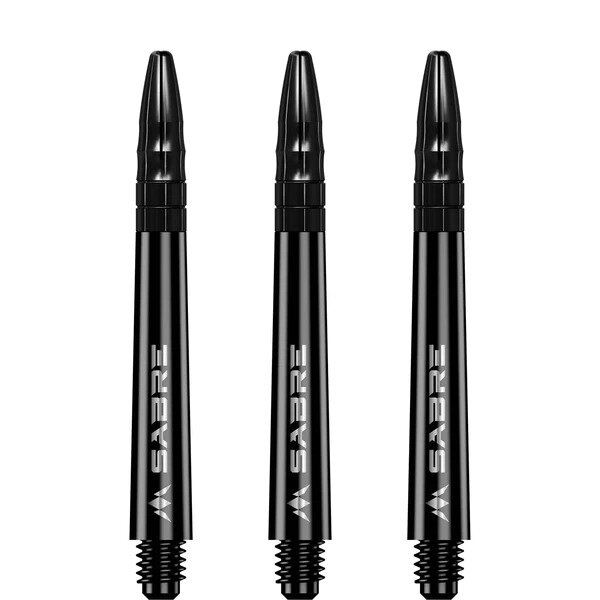 Mission Sabre Shafts - Polycarbonaat Dart Shafts - Inbetween+ - Black - Black Top