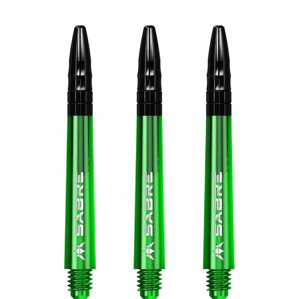 Mission Sabre Shafts - Polycarbonaat Dart Shafts -Inbetween+ - Green - Black Top