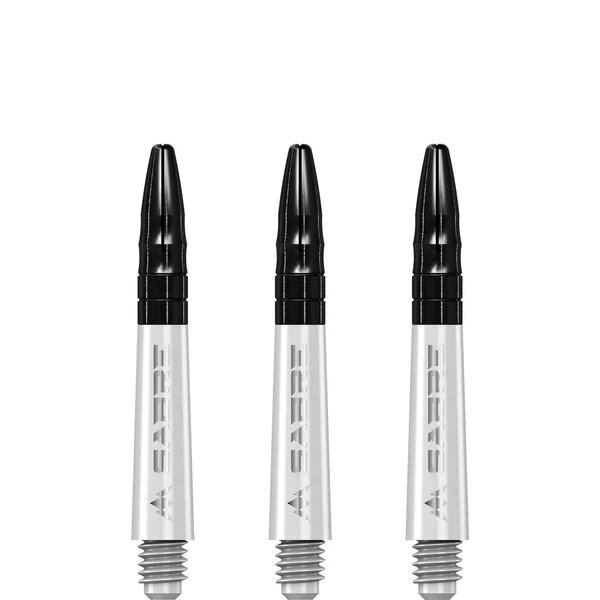 Mission Sabre Shafts - Polycarbonaat Dart Shafts - Short - White - Black Top