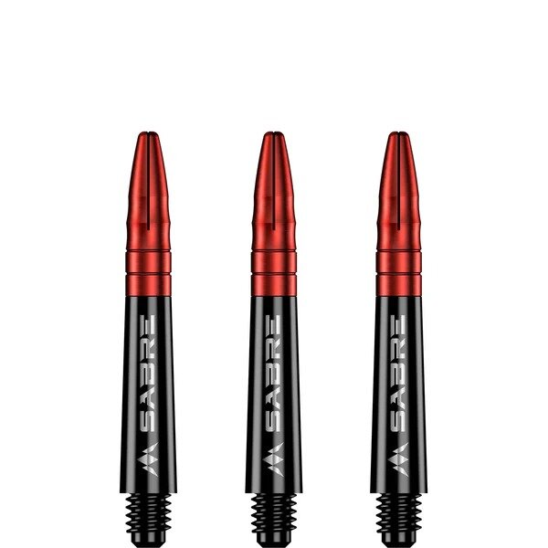Mission Sabre Shafts - Polycarbonaat Dart Shafts - Short - Black - Red Top