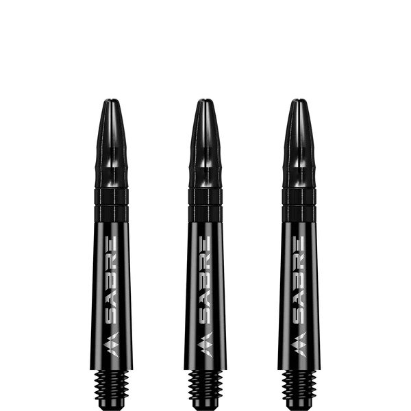 Mission Sabre Shafts - Polycarbonaat Dart Shafts - Short - Black - Black Top