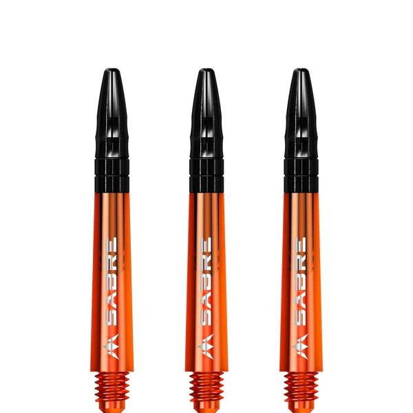 Mission Sabre Shafts - Polycarbonaat Dart Shafts - Inbetween - Orange - Black Top