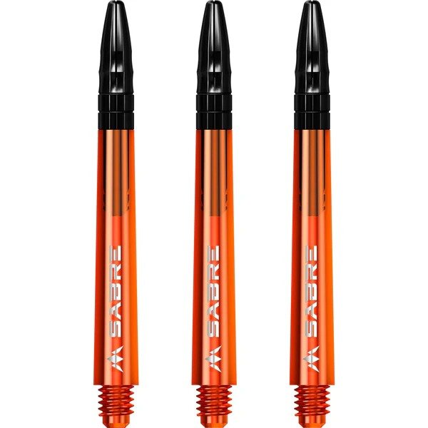 Mission Sabre Shafts - Polycarbonaat Dart Shafts - Medium - Orange - Black Top