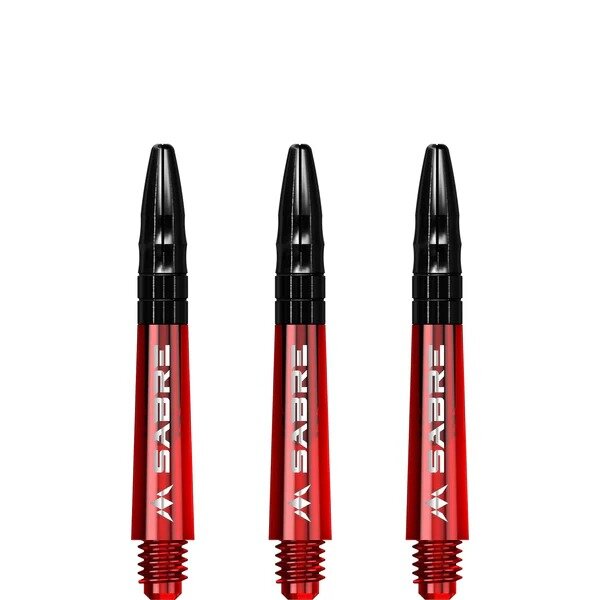 Mission Sabre Shafts - Polycarbonaat Dart Shafts - Short - Red- Black Top