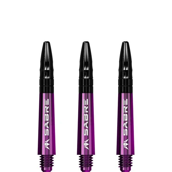 Mission Sabre Shafts - Polycarbonaat Dart Shafts - Short - Purple- Black Top