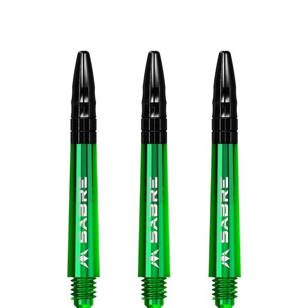 Mission Sabre Shafts - Polycarbonaat Dart Shafts - Inbetween - Green - Black Top