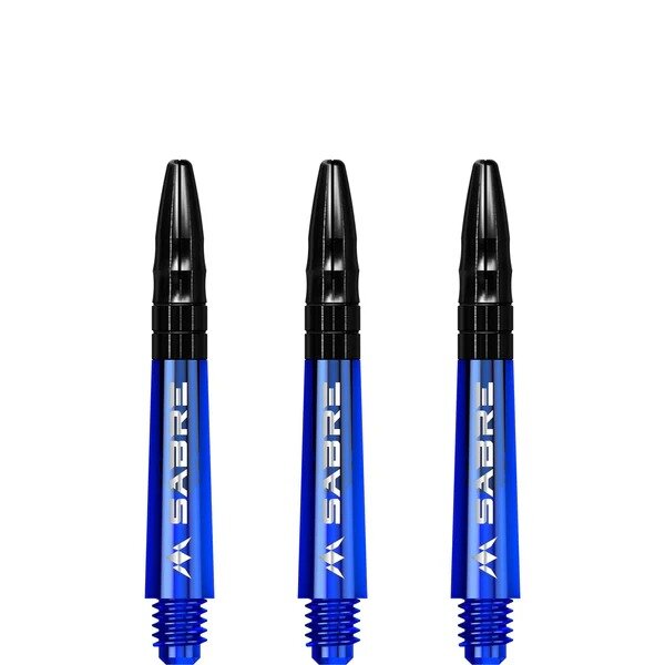 Mission Sabre Shafts - Polycarbonaat Dart Shafts - Short - Blue- Black Top