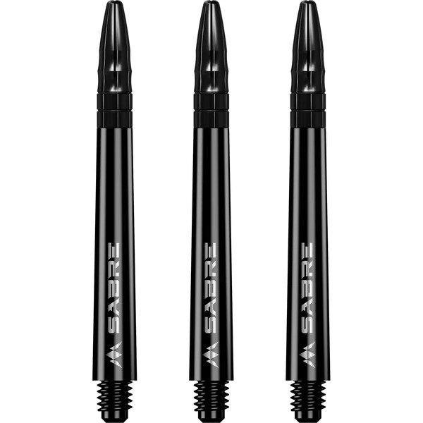 Mission Sabre Shafts - Polycarbonaat Dart Shafts - Medium - Black - Black Top