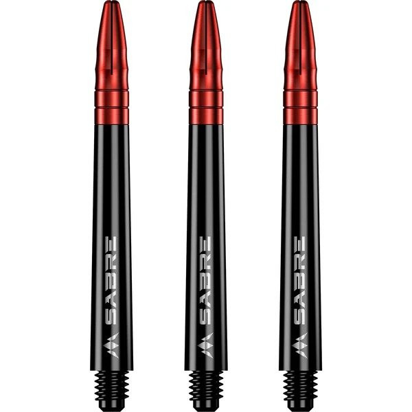 Mission Sabre Shafts - Polycarbonaat Dart Shafts - Medium - Black - Red Top
