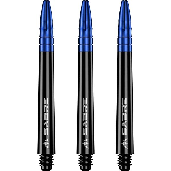 Mission Sabre Shafts - Polycarbonaat Dart Shafts - Medium - Black - Blue Top