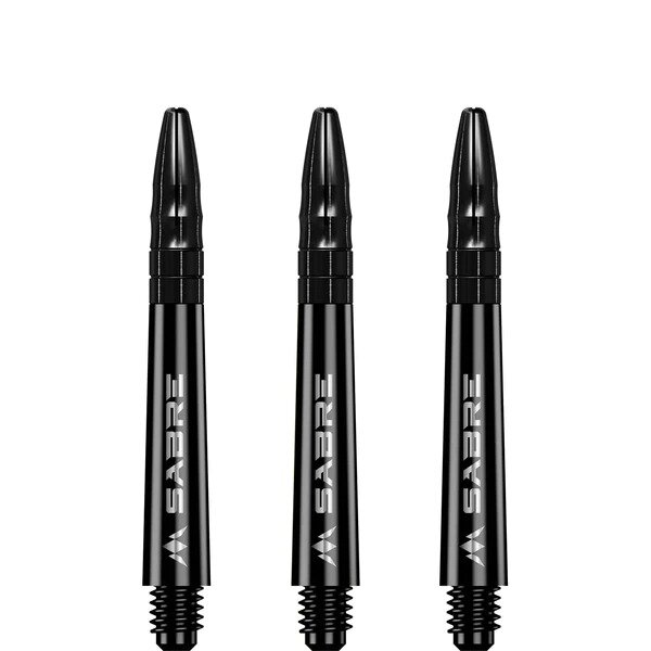 Mission Sabre Shafts - Polycarbonaat Dart Shafts - Inbetween - Black - Black Top