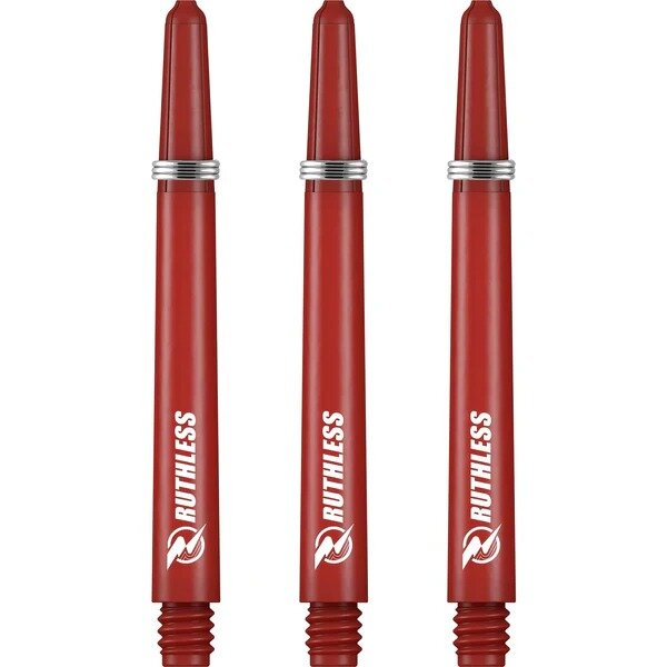 Ruthless RX - Ruthless Deflectagrip Dart Shafts - Medium -Nylon-Red