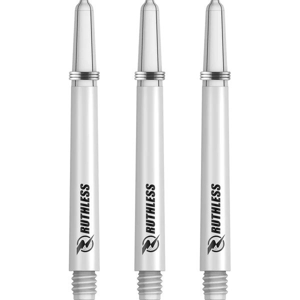 Ruthless RX - Ruthless Deflectagrip Dart Shafts - Medium -Nylon-White