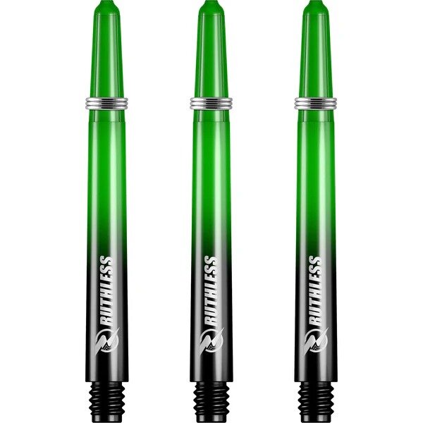 Ruthless Deflectagrip Plus Dart Shafts - Medium - Polycarbonaat - Green/Black