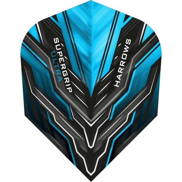 Harrows Supergrip Ultra Dart Flights - 100 micron - No6 - Std - Aqua Blue