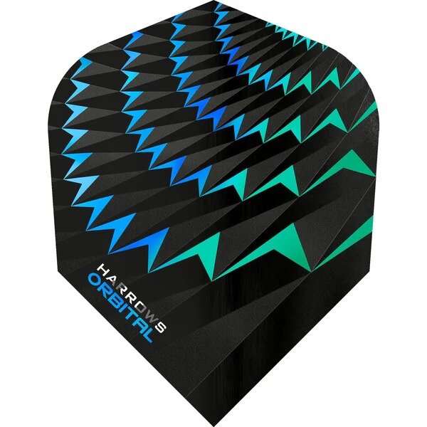 Harrows Orbital Dart Flights - 100 micron - No6 - Std - Aqua Blue Green