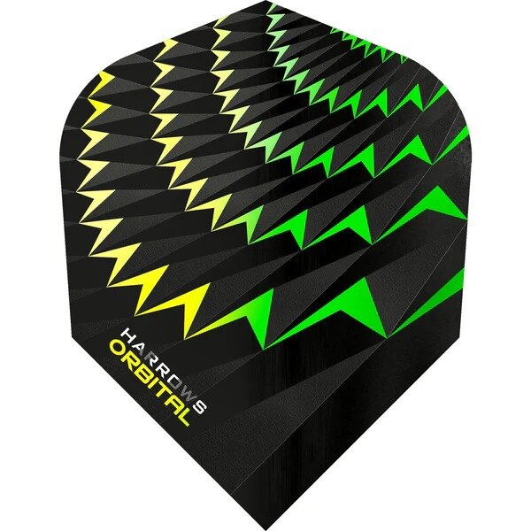 Harrows Orbital Dart Flights - 100 micron - No6 - Std - Yellow Green