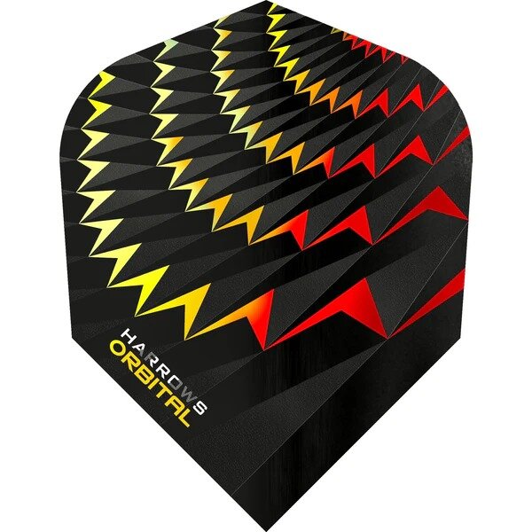 Harrows Orbital Dart Flights - 100 micron - No6 - Std - Yellow Red