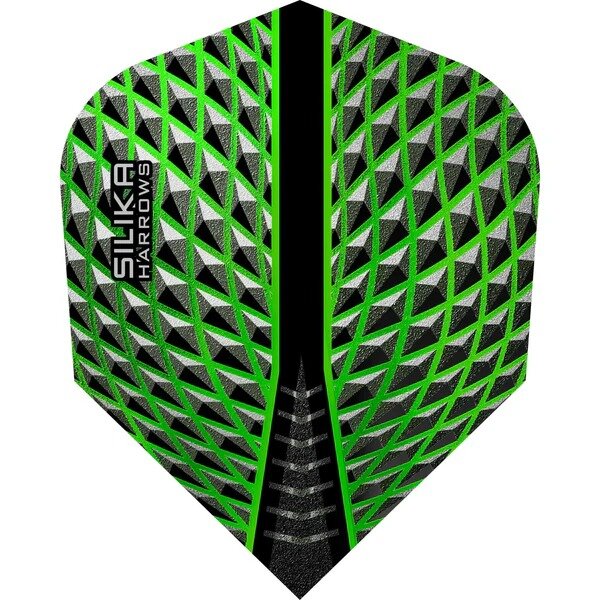 Harrows Silika Dart Flights - Tough Crystaline Coated - Std - No6 - Green