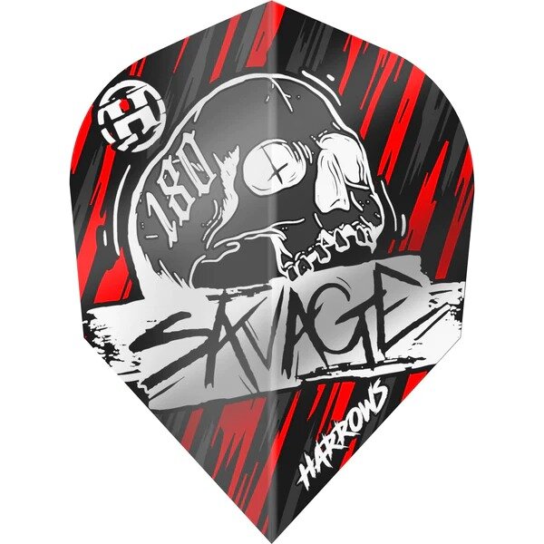 Harrows Savage Red Silver NO6 - Dart Flights