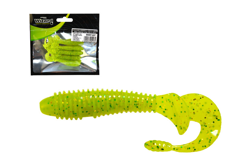 WIZARD | HARPEX TWIST GRUB | PRO | 7 cm | Chartreuse