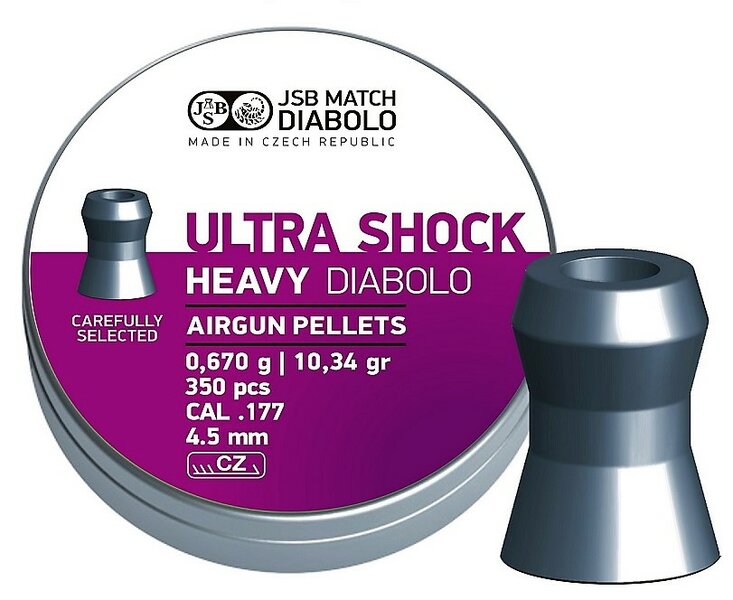 JSB Ultra Shock Heavy Diabolo Airgum Pellets 4.50 mm 0.670 gram - 10.34 grain