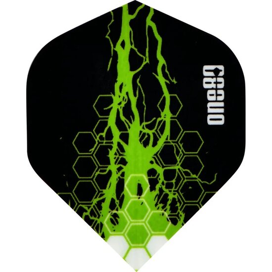 One80 Dart Flights - 100 Micron - Charge Flight - No2 - Std - Green