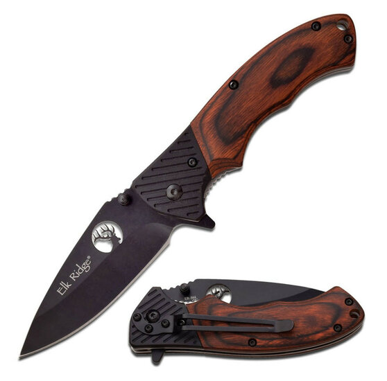 ELK RIDGE | G10 ZWART HOUT | ZAKMES
