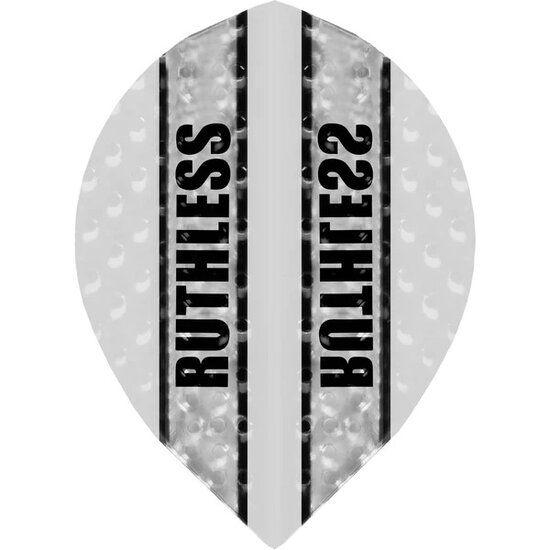Ruthless - Clear Panel Embossed - Dart Flights - 100 Micron - Pear - White