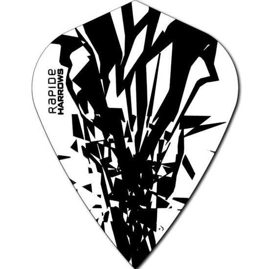 Harrows Rapide Dart Flights - Kite Shape - 100 Micron - Black