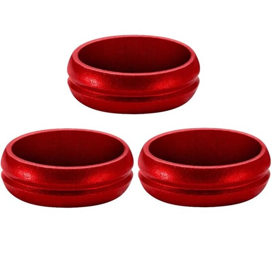 Mission F-Lock Rings - Shaft Lock - 3 Pack - Red