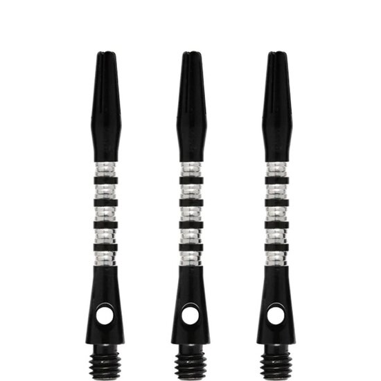 SHOT PYRAMID DART SHAFTS - ALUMINIUM ANODISED - BLACK - Inbetween