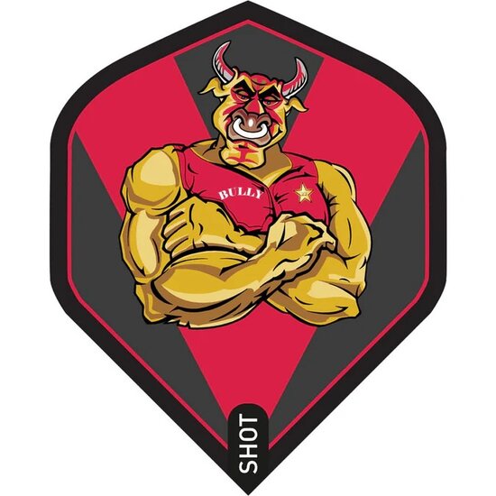 SHOT MICHAEL SMITH DART FLIGHTS - 100 MICRON - STD - NO2 - BULLY BOY - RED