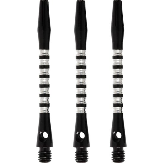 SHOT PYRAMID DART SHAFTS - ALUMINIUM ANODISED - BLACK - Medium