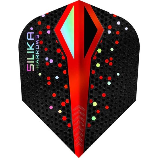 HARROWS SILIKA DART FLIGHTS - TOUGH CRYSTALINE COATED - STD - NO6 - COLOURSHIFT - Red