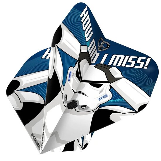 ORIGINAL STORMTROOPER DART FLIGHTS - OFFICIAL LICENSED - NO2 - STD - HOW DID I MISS