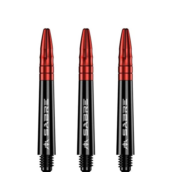 Mission Sabre Shafts - Polycarbonaat Dart Shafts - Inbetween - Black - Red Top