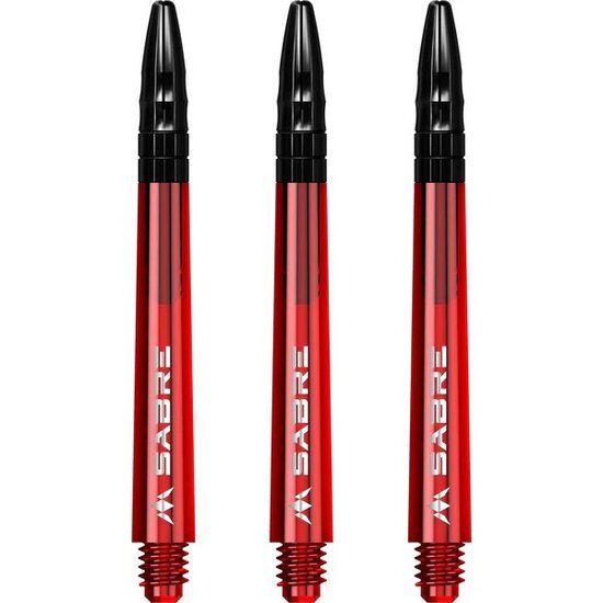 Mission Sabre Shafts - Polycarbonaat Dart Shafts - Medium - Red - Black Top