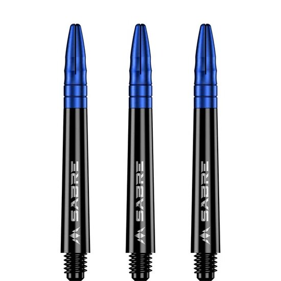 Mission Sabre Shafts - Polycarbonaat Dart Shafts - Inbetween+ - Black - Blue Top