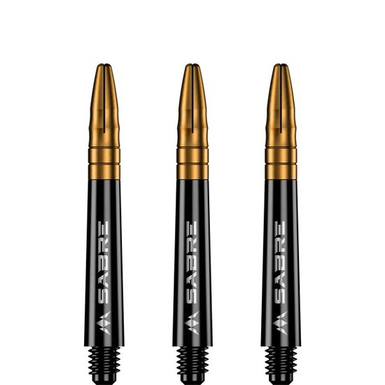 Mission Sabre Shafts - Polycarbonaat Dart Shafts - Inbetween - Black - Gold Top