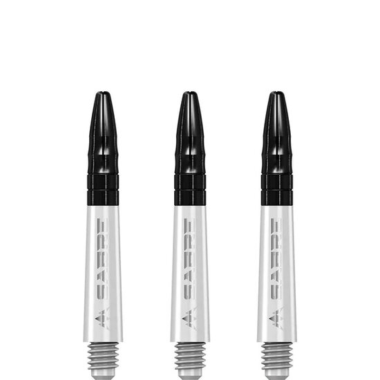 Mission Sabre Shafts - Polycarbonaat Dart Shafts - Short - White - Black Top