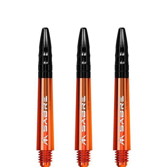 Mission Sabre Shafts - Polycarbonaat Dart Shafts - Inbetween - Orange - Black Top