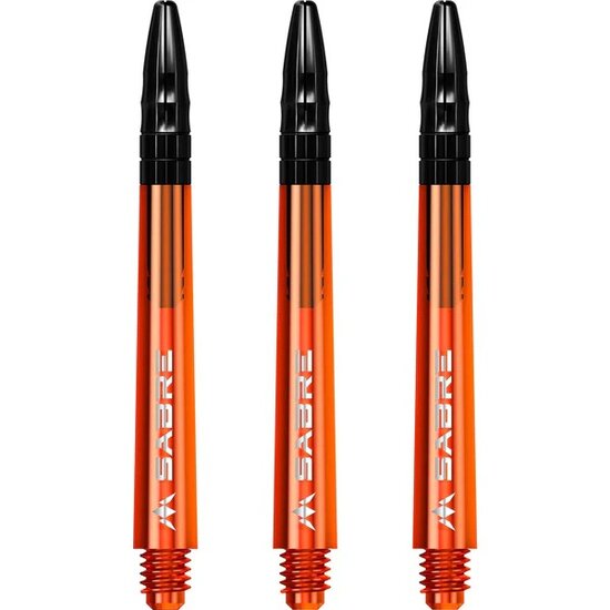 Mission Sabre Shafts - Polycarbonaat Dart Shafts - Medium - Orange - Black Top